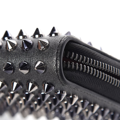 Christian Louboutin Metallic Calfskin Panettone Spiked Zip Around Wallet Anthracite Gun Metal 10 of 11