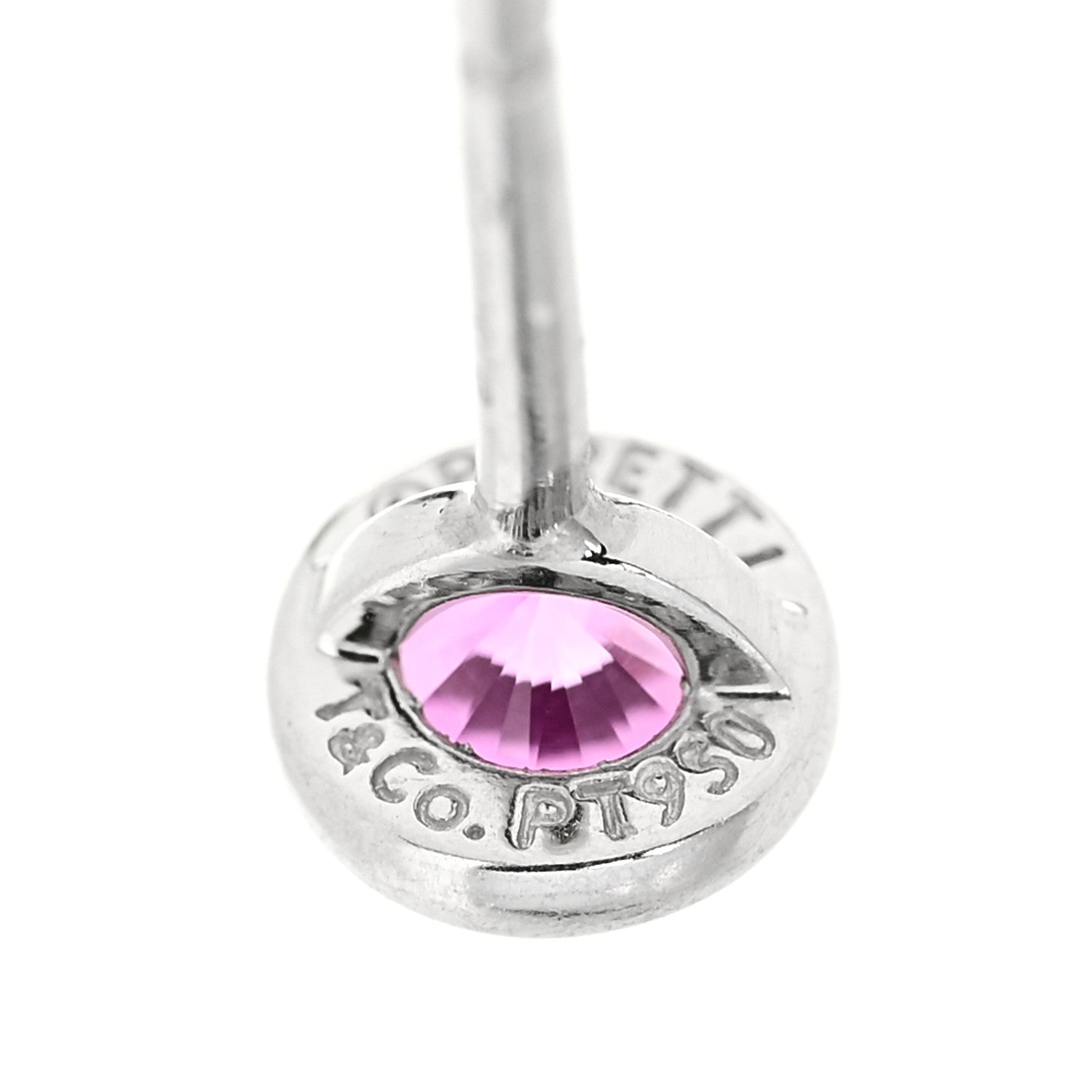 Tiffany Platinum Pink Sapphire Color By The Yard Earrings 3 of 7