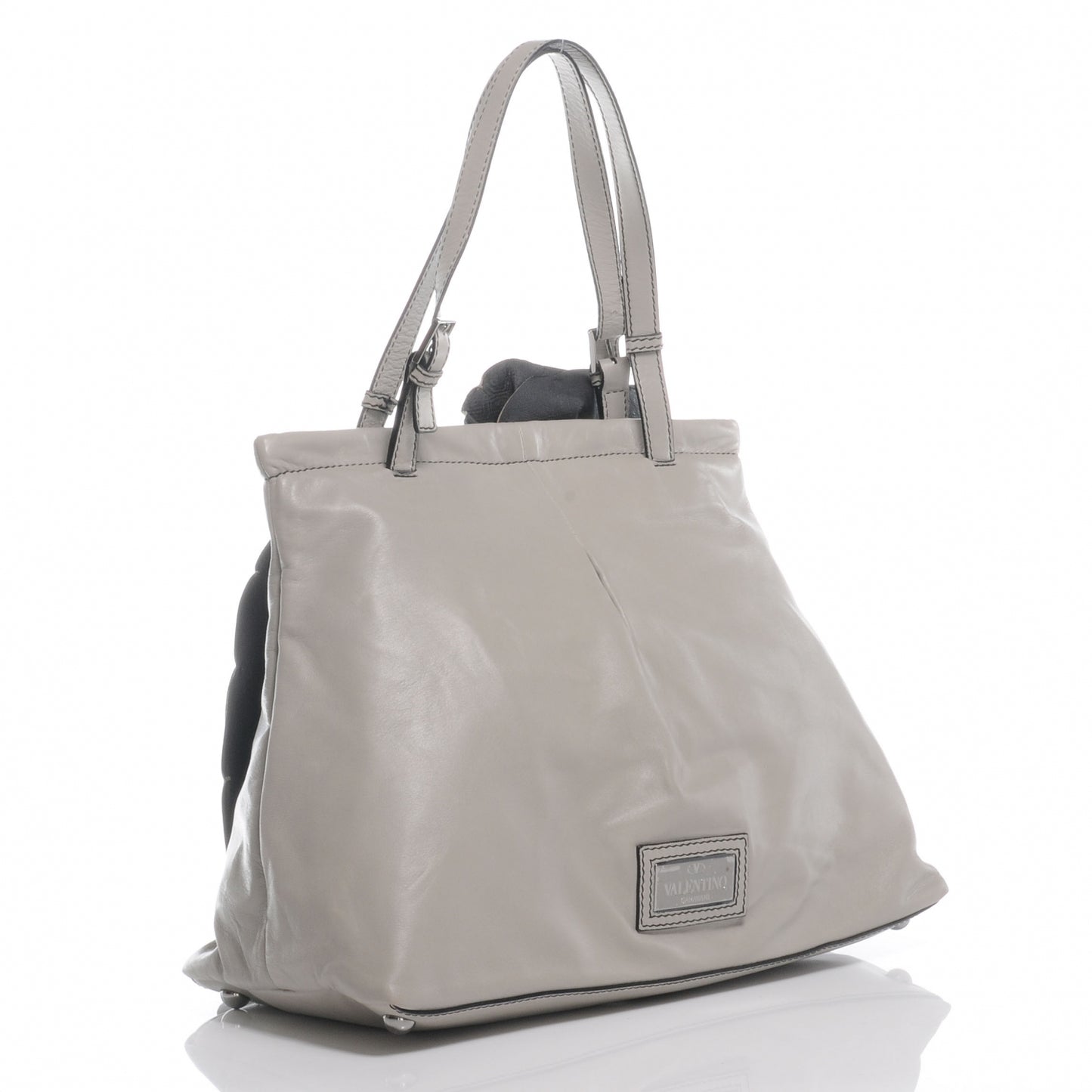 Leather Petale Hobo Grey