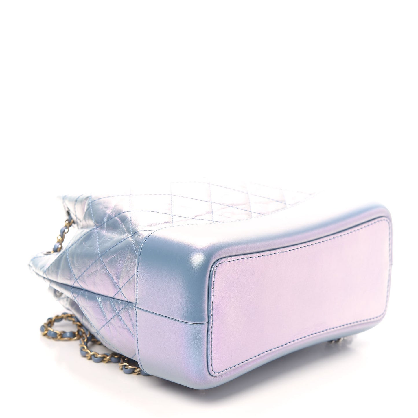 Iridescent Lambskin Calfskin Small Quilted Gabrielle Backpack Light Purple