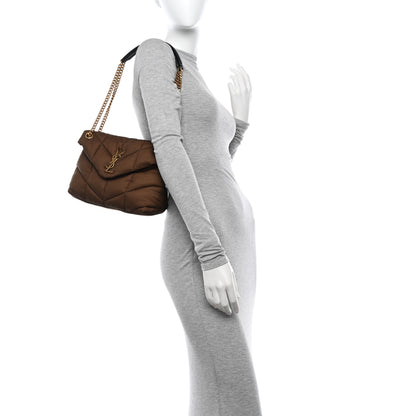 Saint Laurent Nylon Quilted Small Loulou Puffer Monogram Chain Satchel Tetri Brown 2 of 11