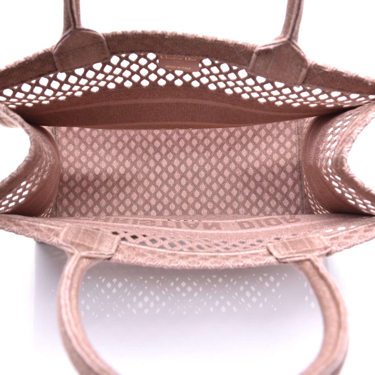 Mesh Embroidered Medium Book Tote Clay
