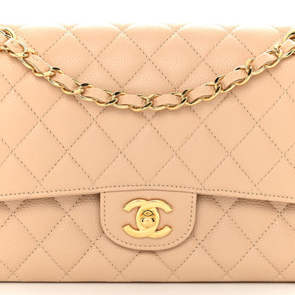 Chanel Caviar Quilted Medium Double Flap Beige 8 of 10