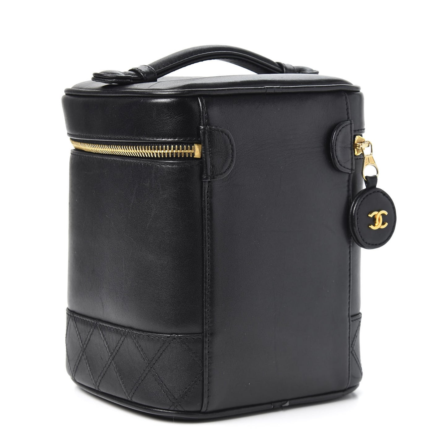 Lambskin Vanity Cosmetic Case Black