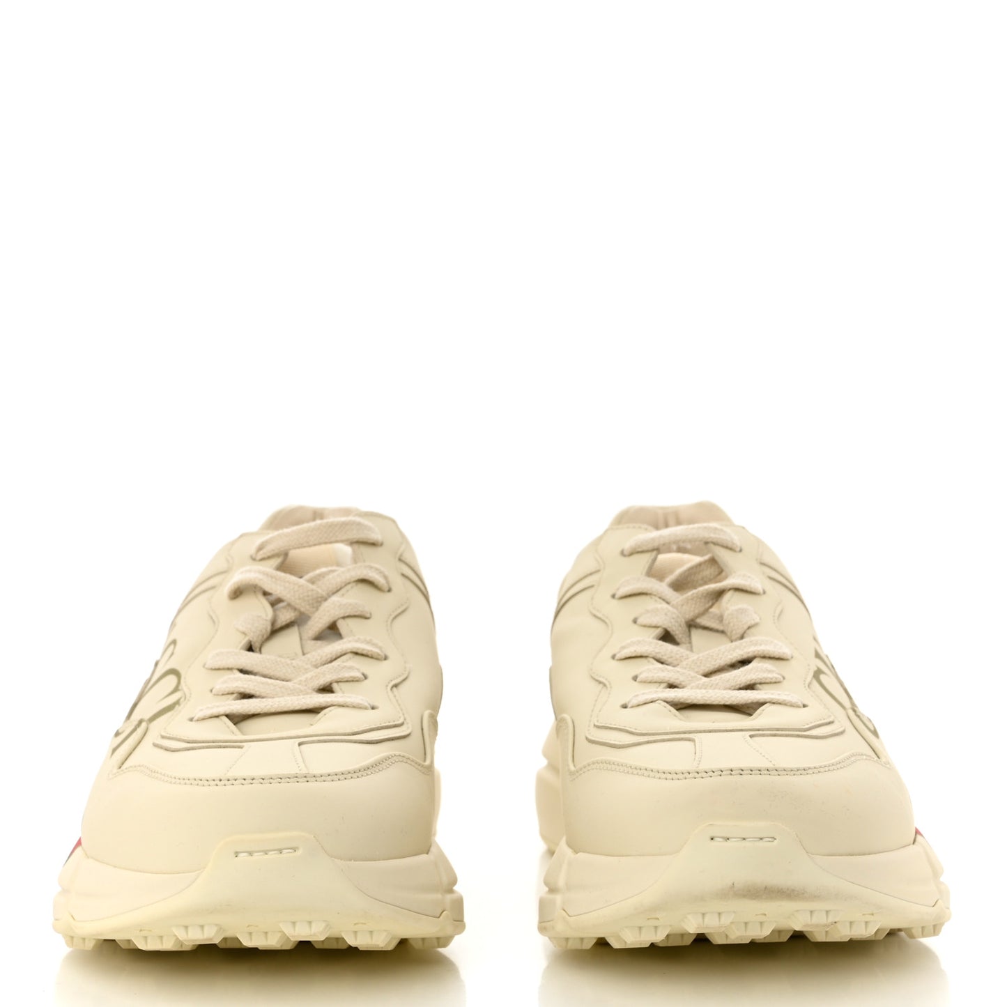 Calfskin Logo Womens Rhyton Sneakers 40 Ivory