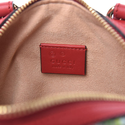 Gucci GG Supreme Monogram Blooms Mini Boston Navy Blue Hibiscus 8 of 9