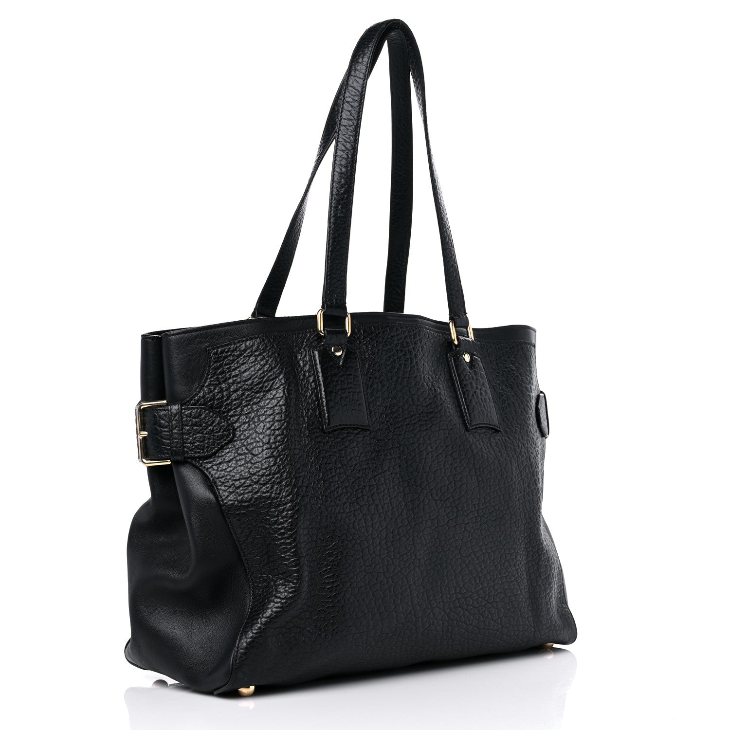 Burberry Signature Grain Calfskin Medium Tote Black 3 of 19