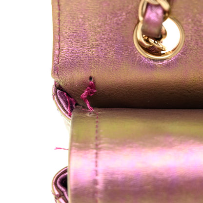 Chanel Iridescent Lambskin Quilted Medium Double Flap Purple 14 of 14