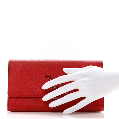 Louis Vuitton Taurillon Capucines Wallet Rubis 2 of 9