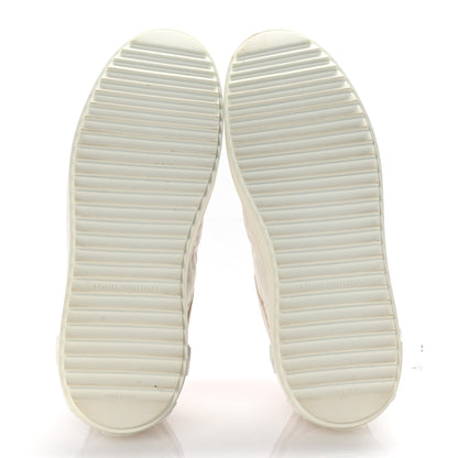 Louis Vuitton Monogram Embossed Calfskin Damier Azur Time Out Sneakers 38 Rose Clair Pink 7 of 11