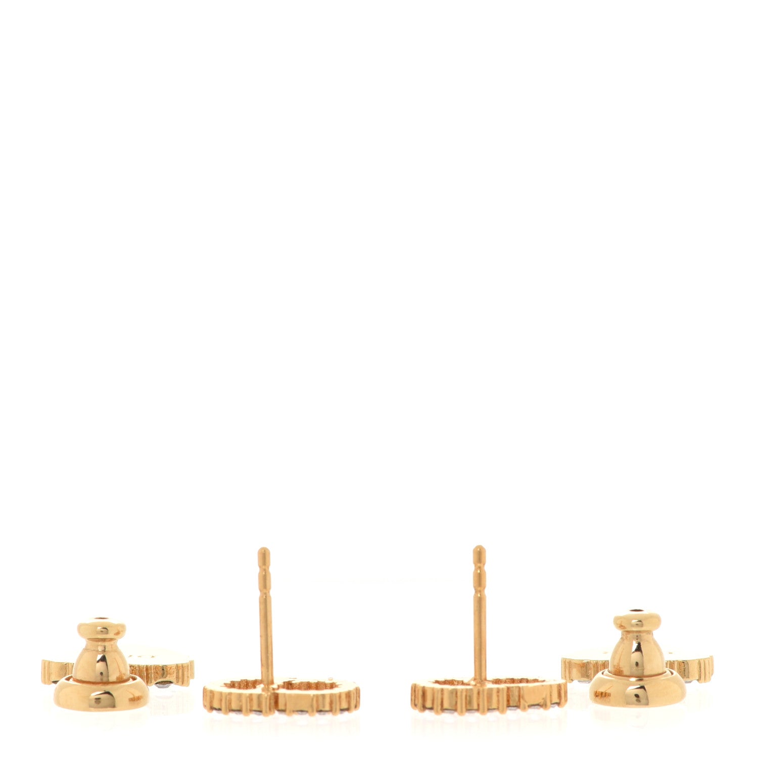 Christian Dior Crystal CD Heart Earrings Gold 3 of 5