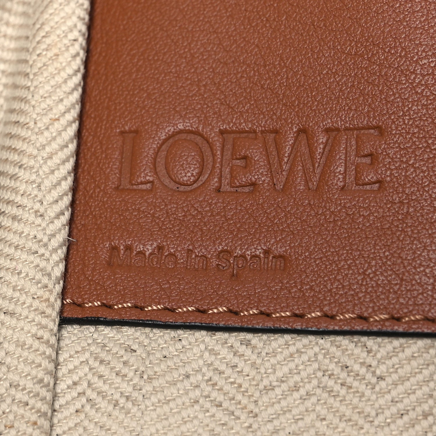 Loewe Calfskin Stripe Medium Hammock Shoulder Bag Tan Brown 6 of 17