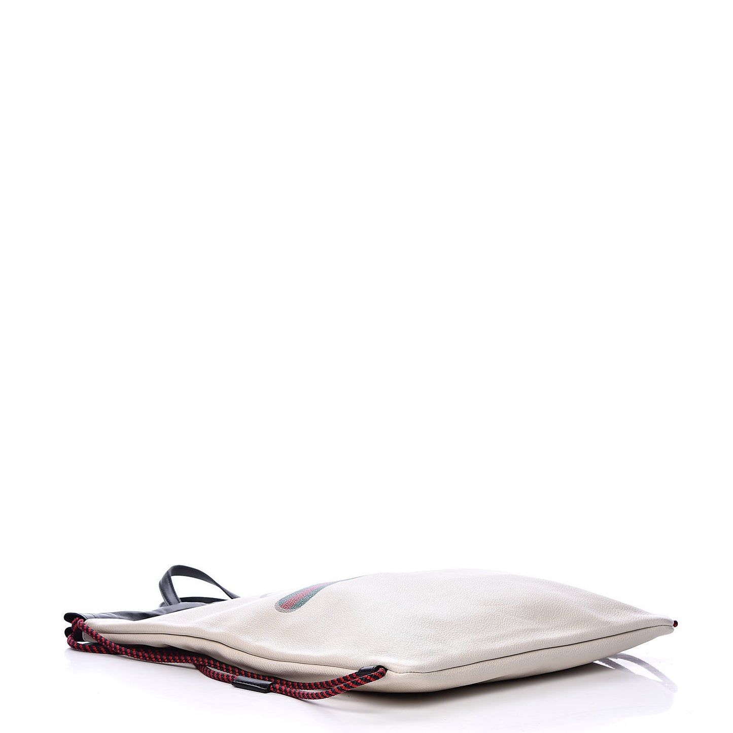 Calfskin Logo Drawstring Backpack Mystic White