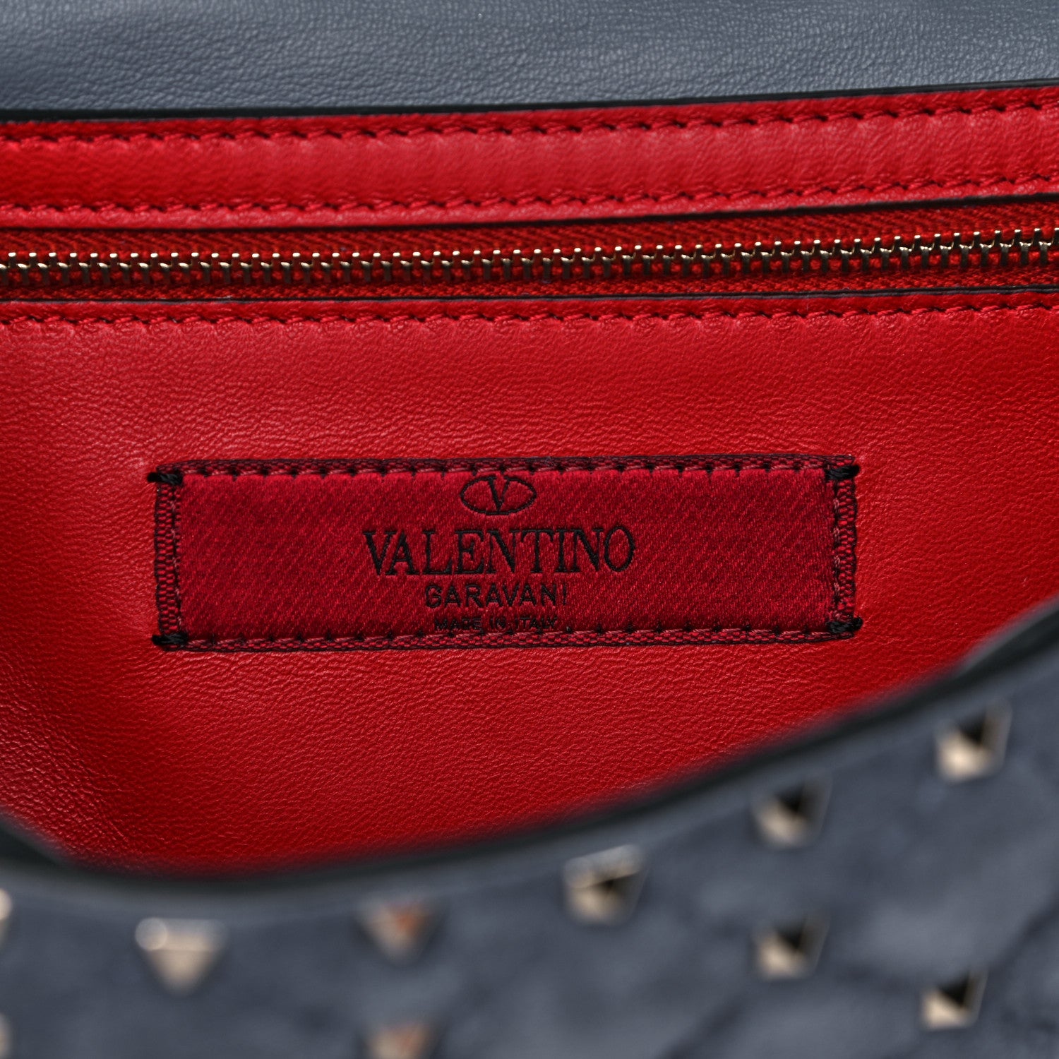 Valentino Garavani Suede Rockstud Spike Wallet on Chain Bright Blue 6 of 10