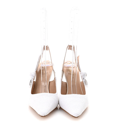 Christian Dior Technical Canvas Ribbon J Adior Slingback 100mm Pumps 36 White 3 of 10