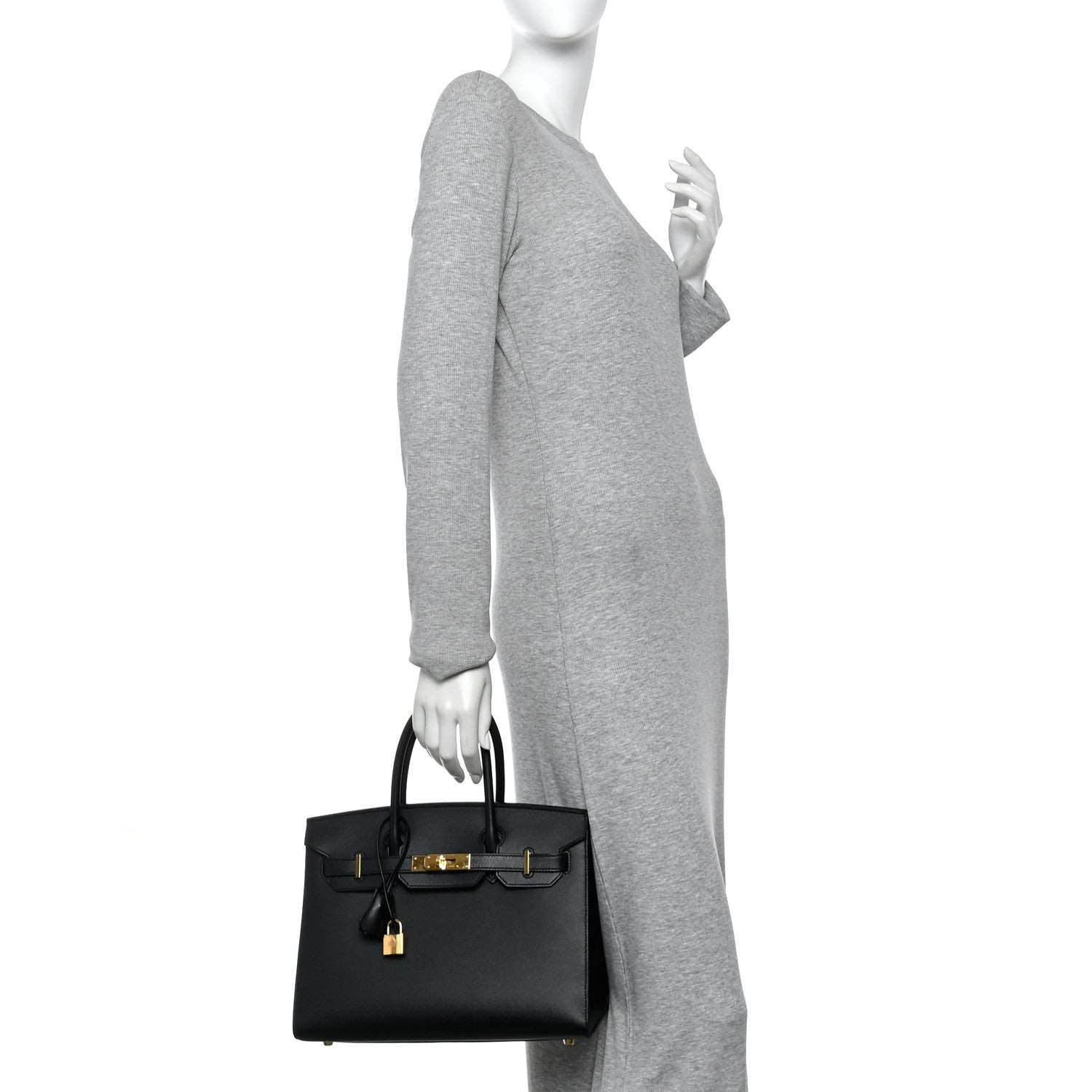 Hermes Madame Calfskin Birkin Sellier 30 Black 2 of 11