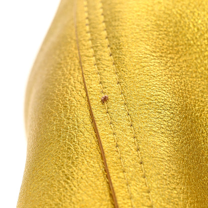 Jimmy Choo Metallic Nappa Suede Stevie Reversible Tote Saffron Caramel 9 of 9