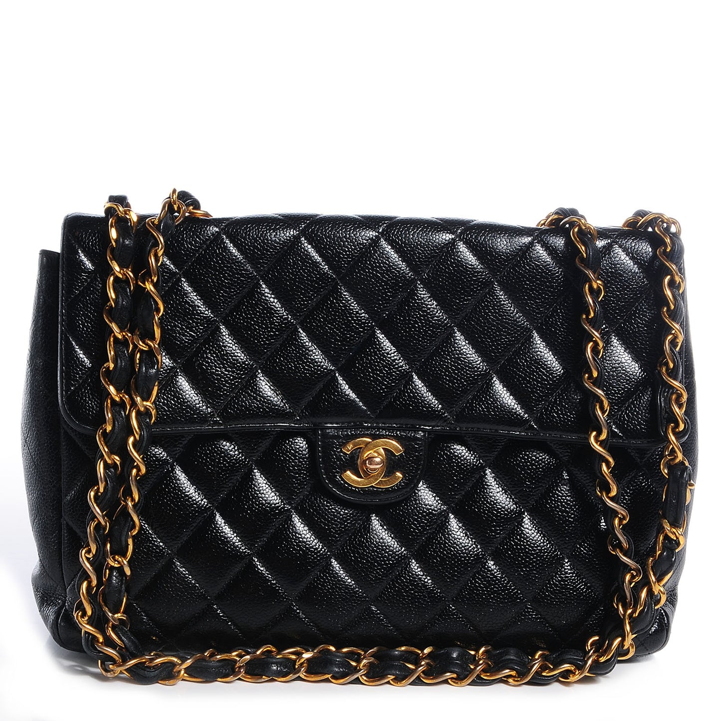 Caviar Jumbo Single Flap Black
