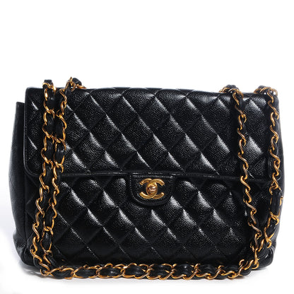 Chanel Caviar Jumbo Single Flap Black 1 of 12