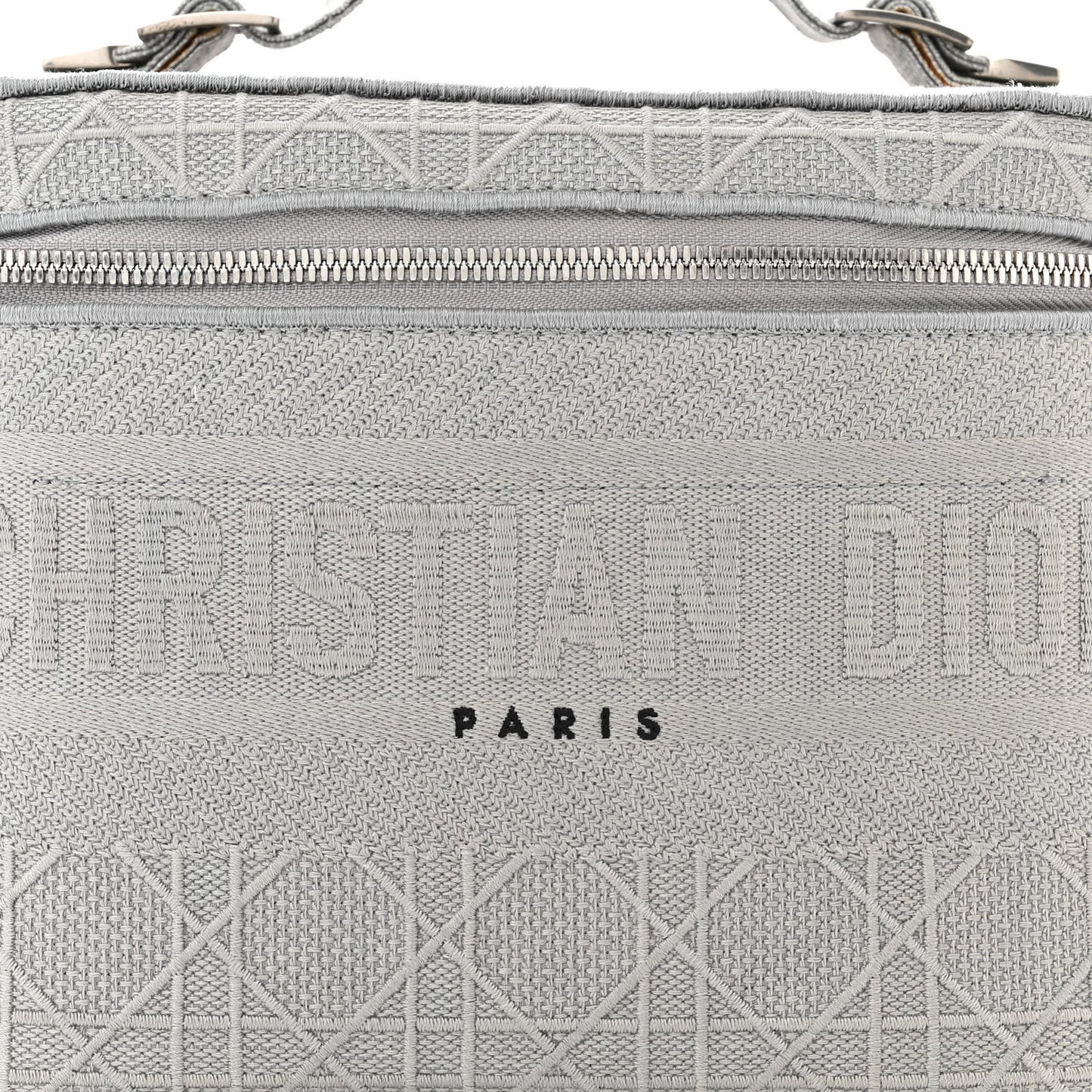 Canvas Embroidered Cannage Diortravel Vanity Case Grey