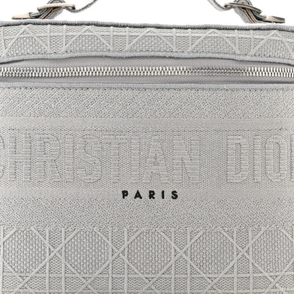 Christian Dior Canvas Embroidered Cannage Diortravel Vanity Case Grey 7 of 10