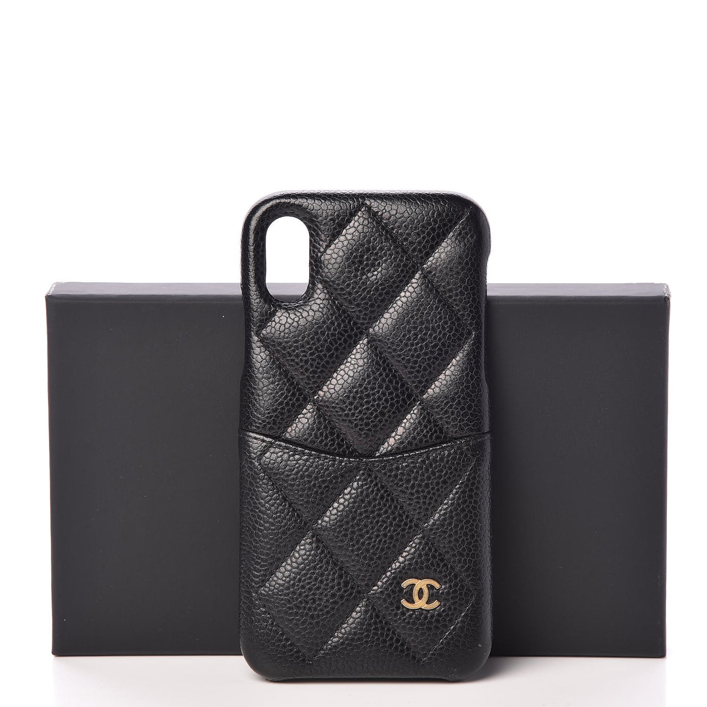 Caviar Quilted iPhone X Coco Tech Case Black