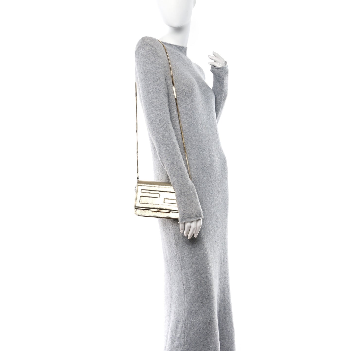 Vitello Mirror Elite Tube Wallet on Chain Gold