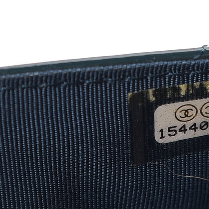 Chanel Patent Quilted Wallet On Chain WOC Blue 9 of 11