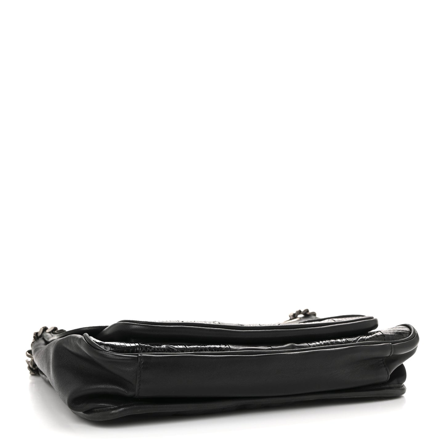 Calfskin Ayers Patchwork Monogram Medium Niki Chain Satchel Black