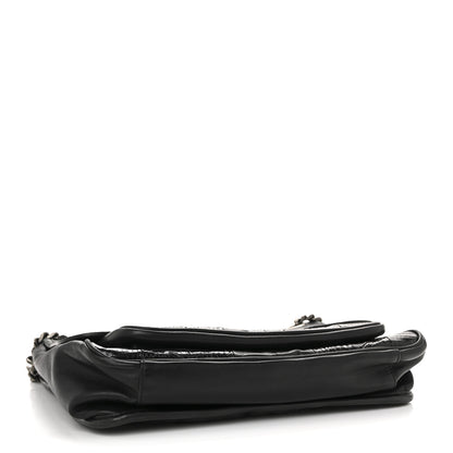 Saint Laurent Calfskin Ayers Patchwork Monogram Medium Niki Chain Satchel Black 4 of 14