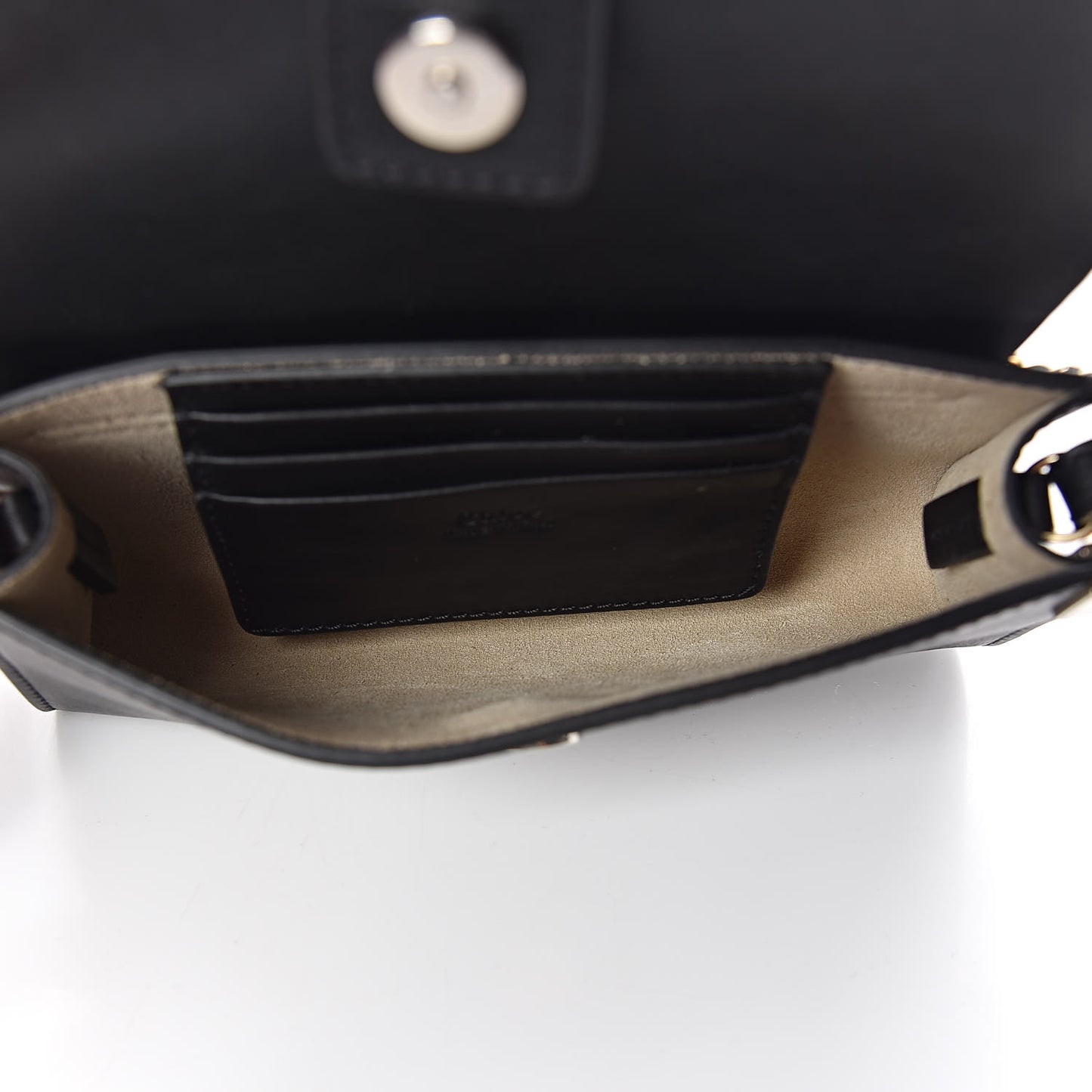 Suede Calfskin Mini Faye Shoulder Bag Black