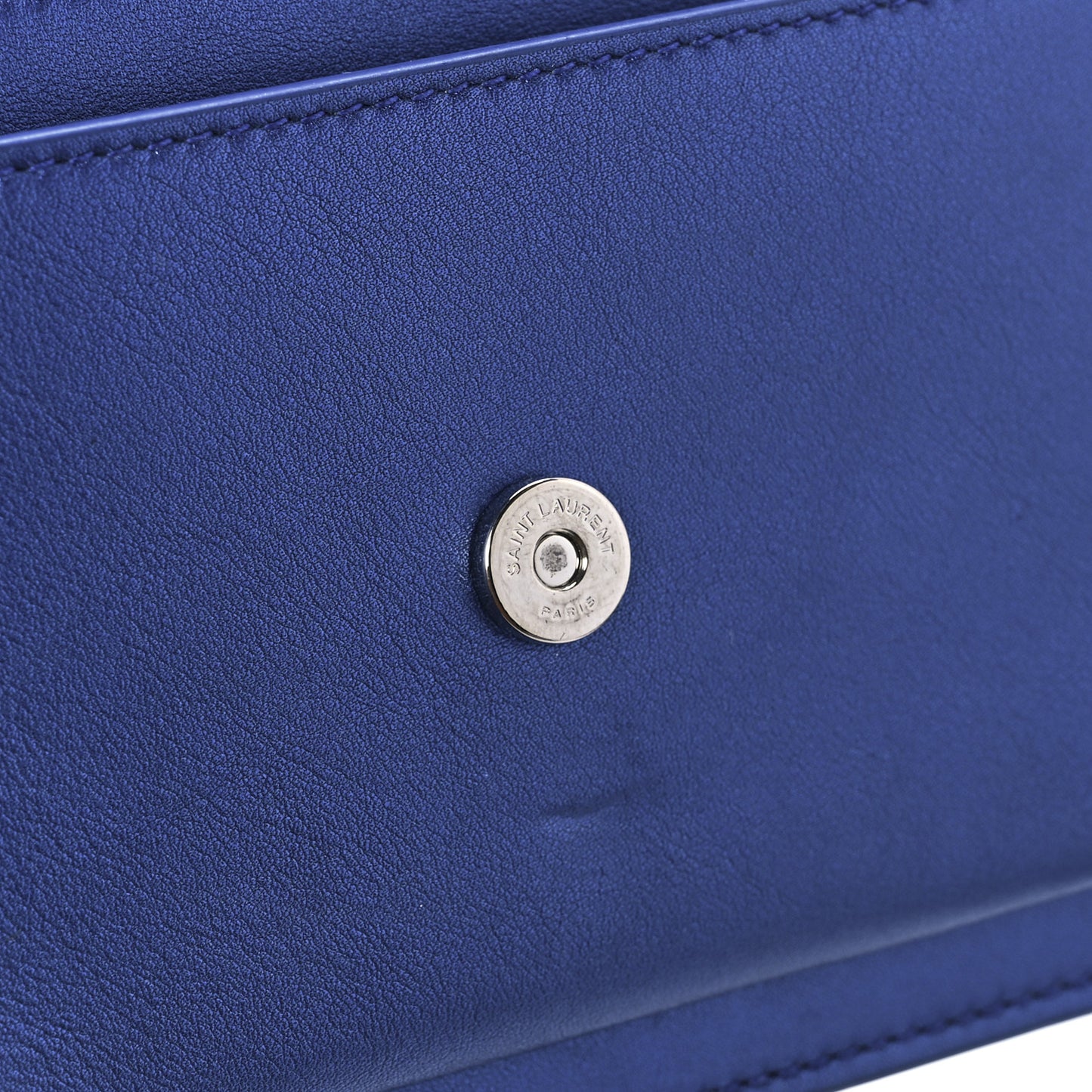 Metallic Calfskin Monogram Sunset Chain Wallet Blue Royal