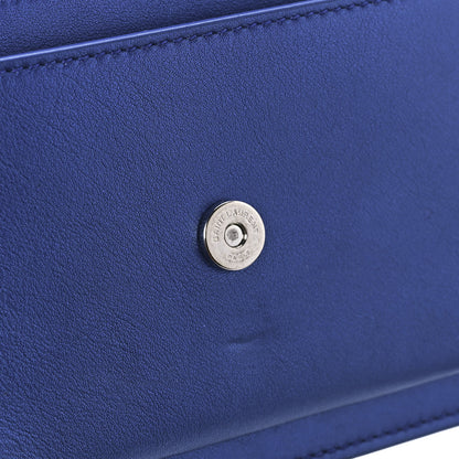 Saint Laurent Metallic Calfskin Monogram Sunset Chain Wallet Blue Royal 6 of 11