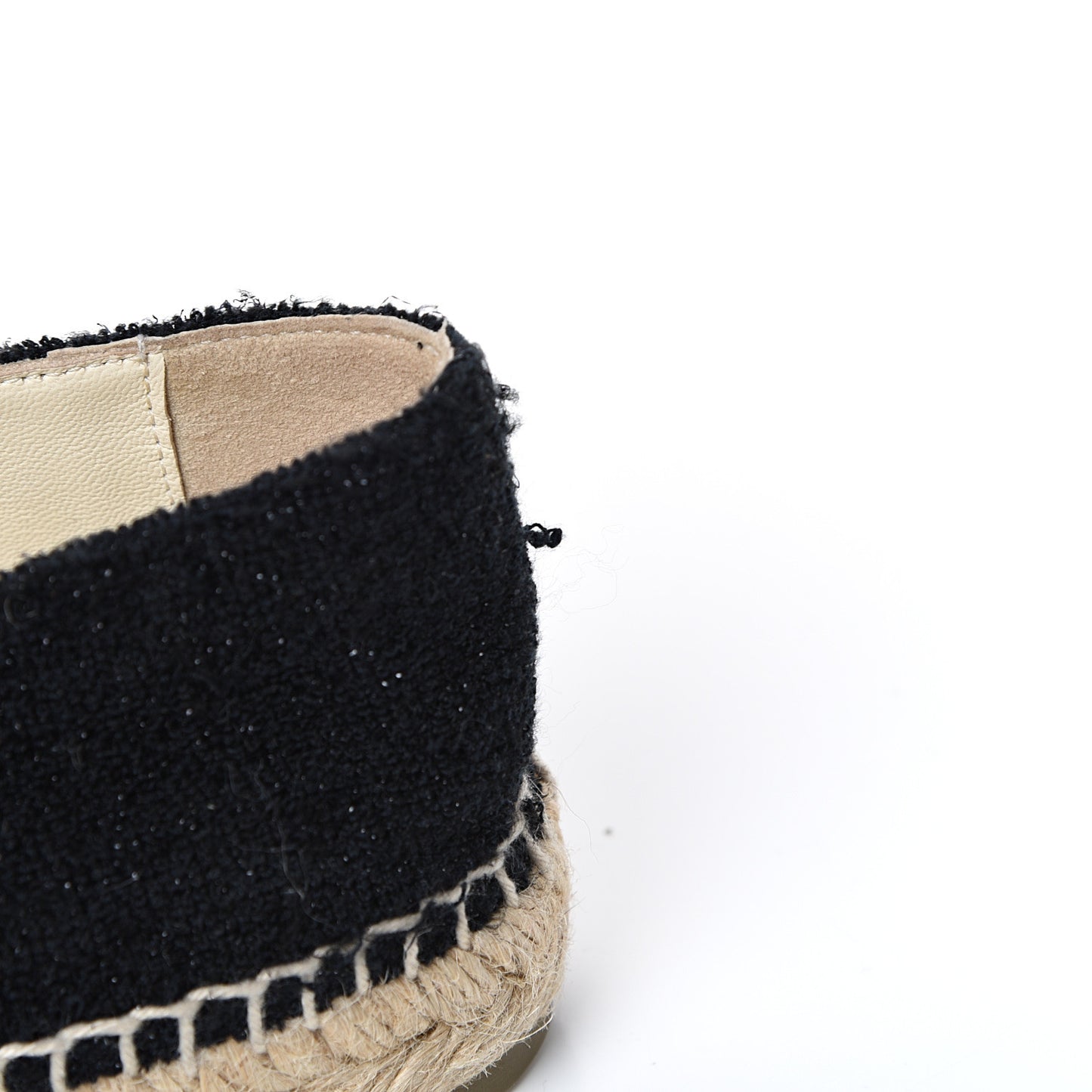 Fabric Patent Calfskin CC Espadrilles 36 Black