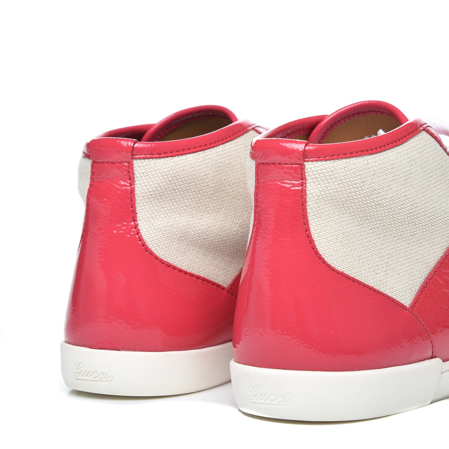 Gucci Canvas GG High Top Sneakers 40 Red 7 of 10