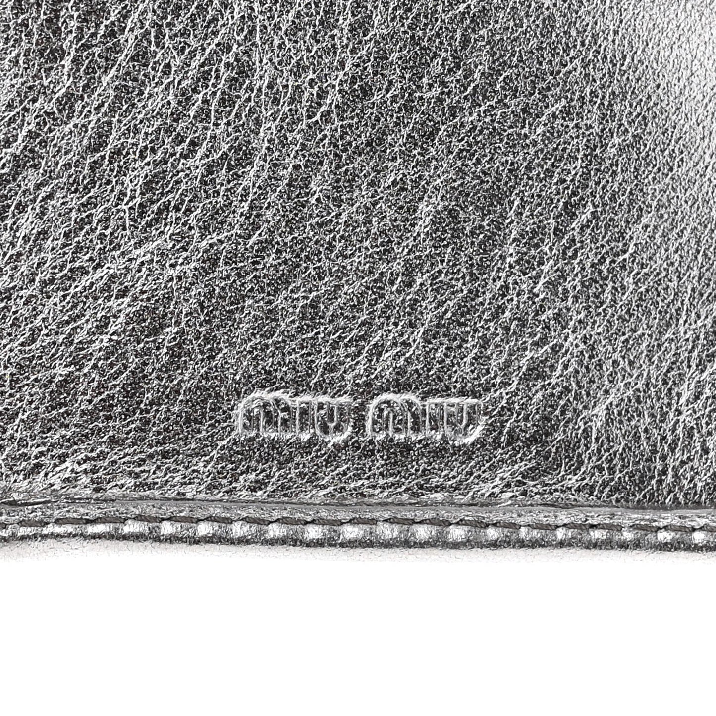Metallic Nappa Matelasse Chain Card Holder Cromo