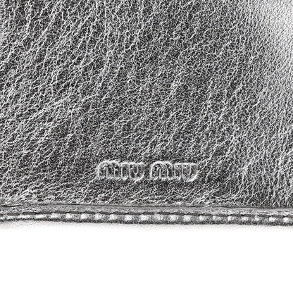 Miu Miu Metallic Nappa Matelasse Chain Card Holder Cromo 6 of 7