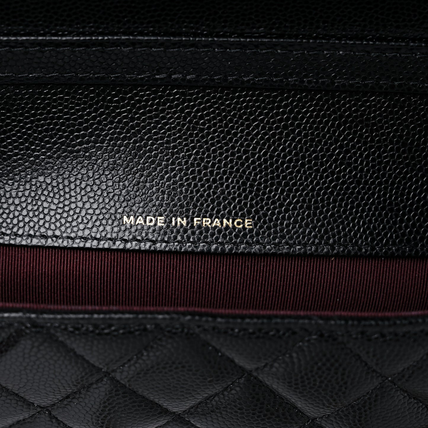 Caviar Quilted Glasses Case With Chain Black