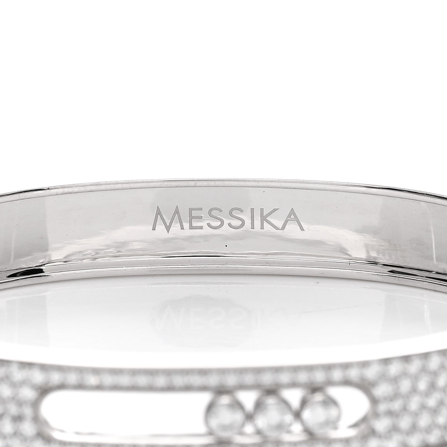18K White Gold Diamond Move Joaillerie Pave Bangle Bracelet