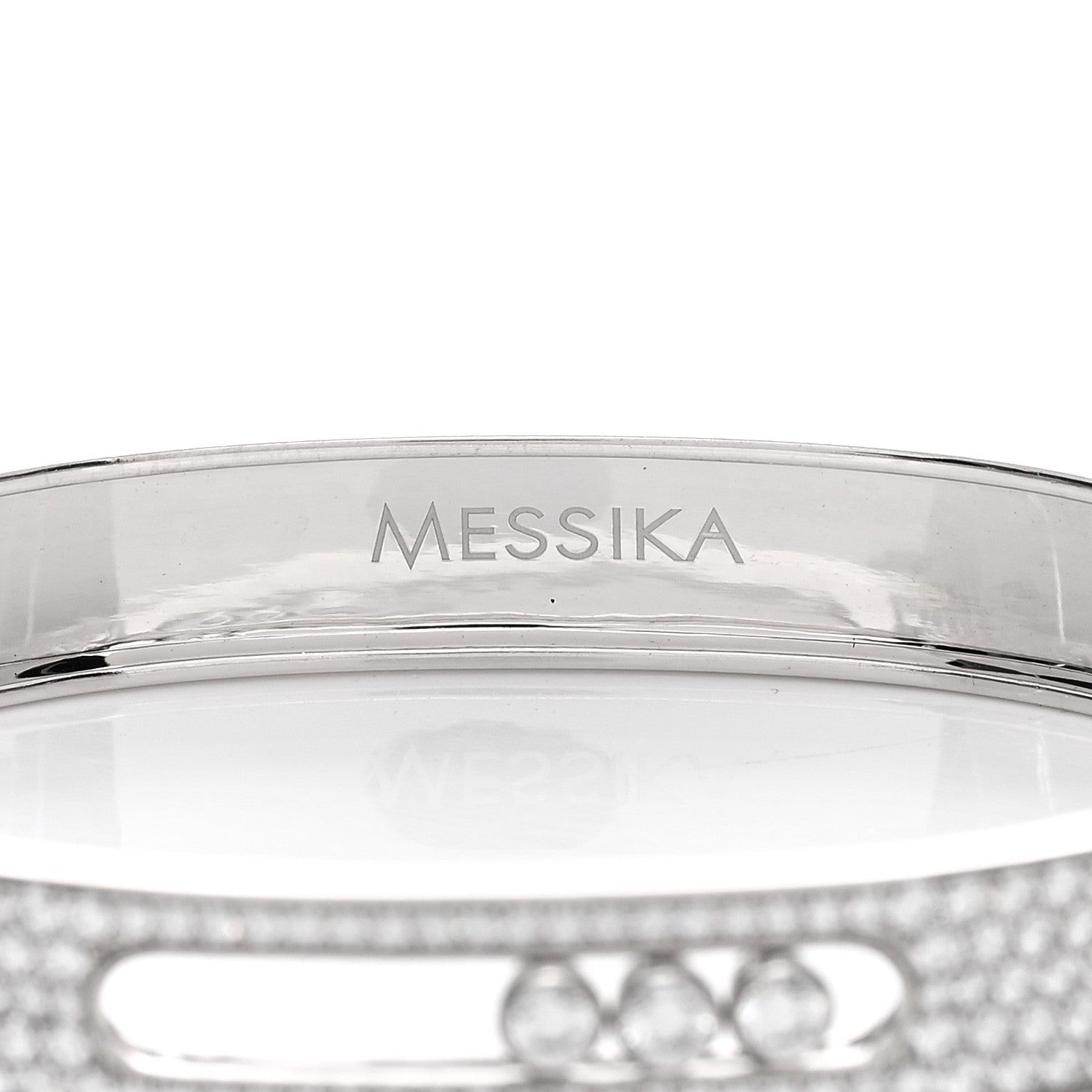 Messika 18K White Gold Diamond Move Joaillerie Pave Bangle Bracelet 3 of 3