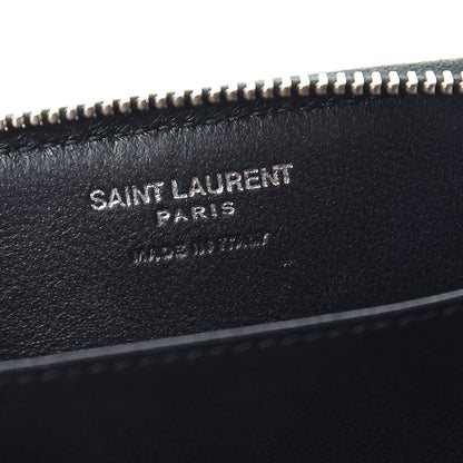 Saint Laurent Lambskin Y Quilted Monogram LouLou Zip Coin Purse New Vert Fonce 6 of 7