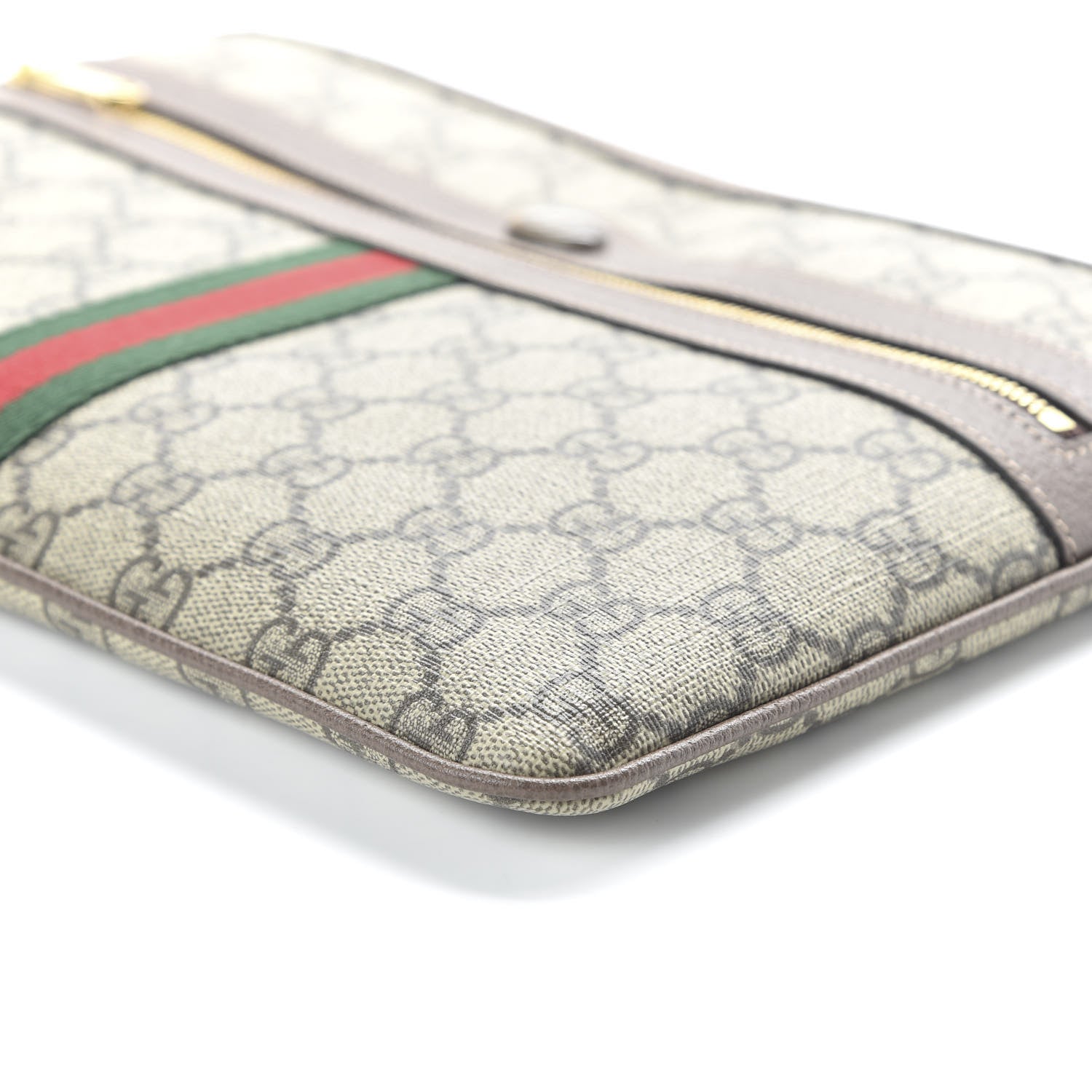 Gucci GG Supreme Monogram Large Ophidia Pouch Clutch Brown 7 of 11