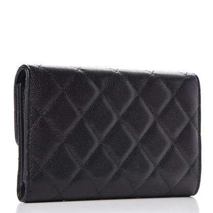 Chanel Caviar Quilted Small Golden Class Flap Wallet Black 3 of 8