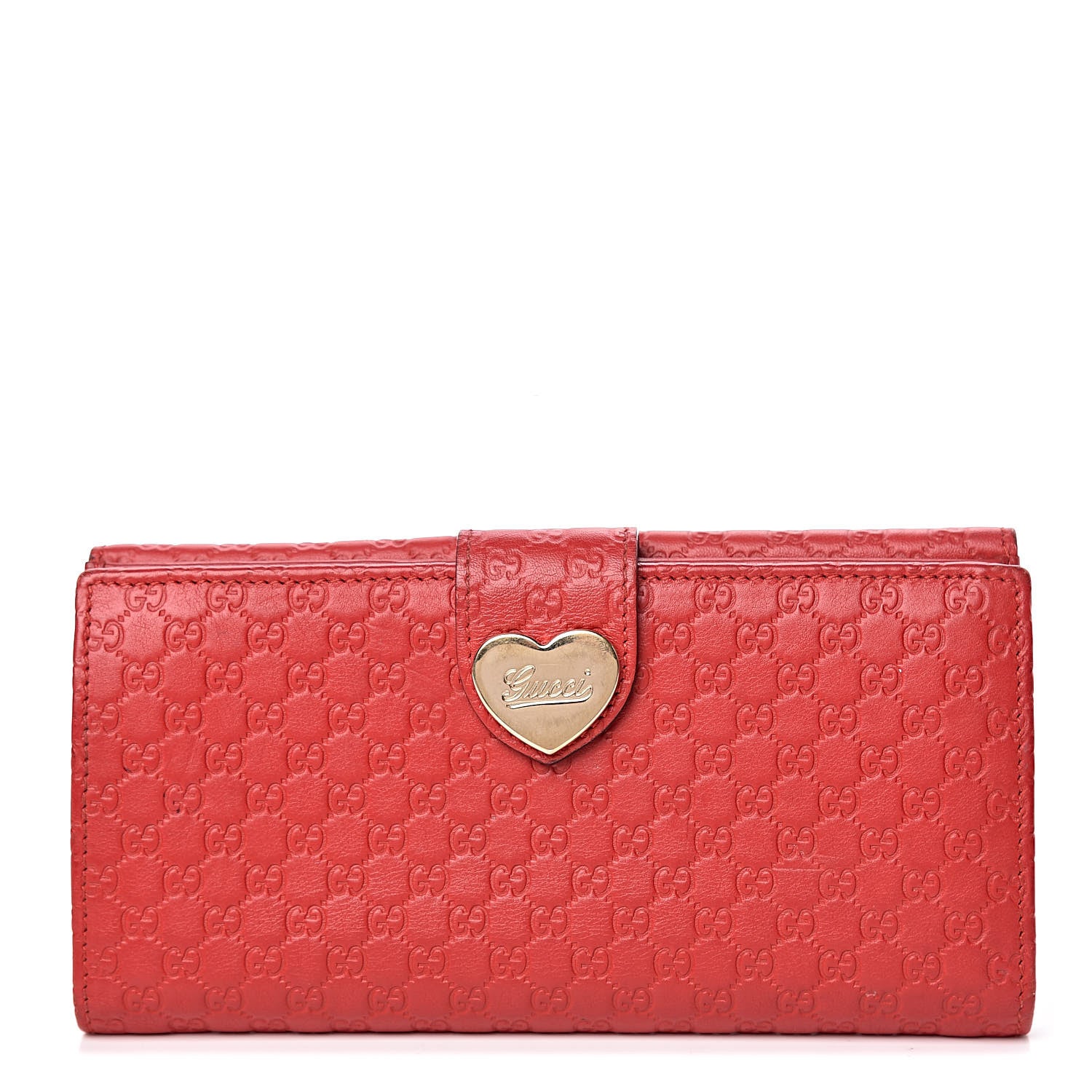 Gucci Microguccissima Heart Continental Wallet Red 1 of 8