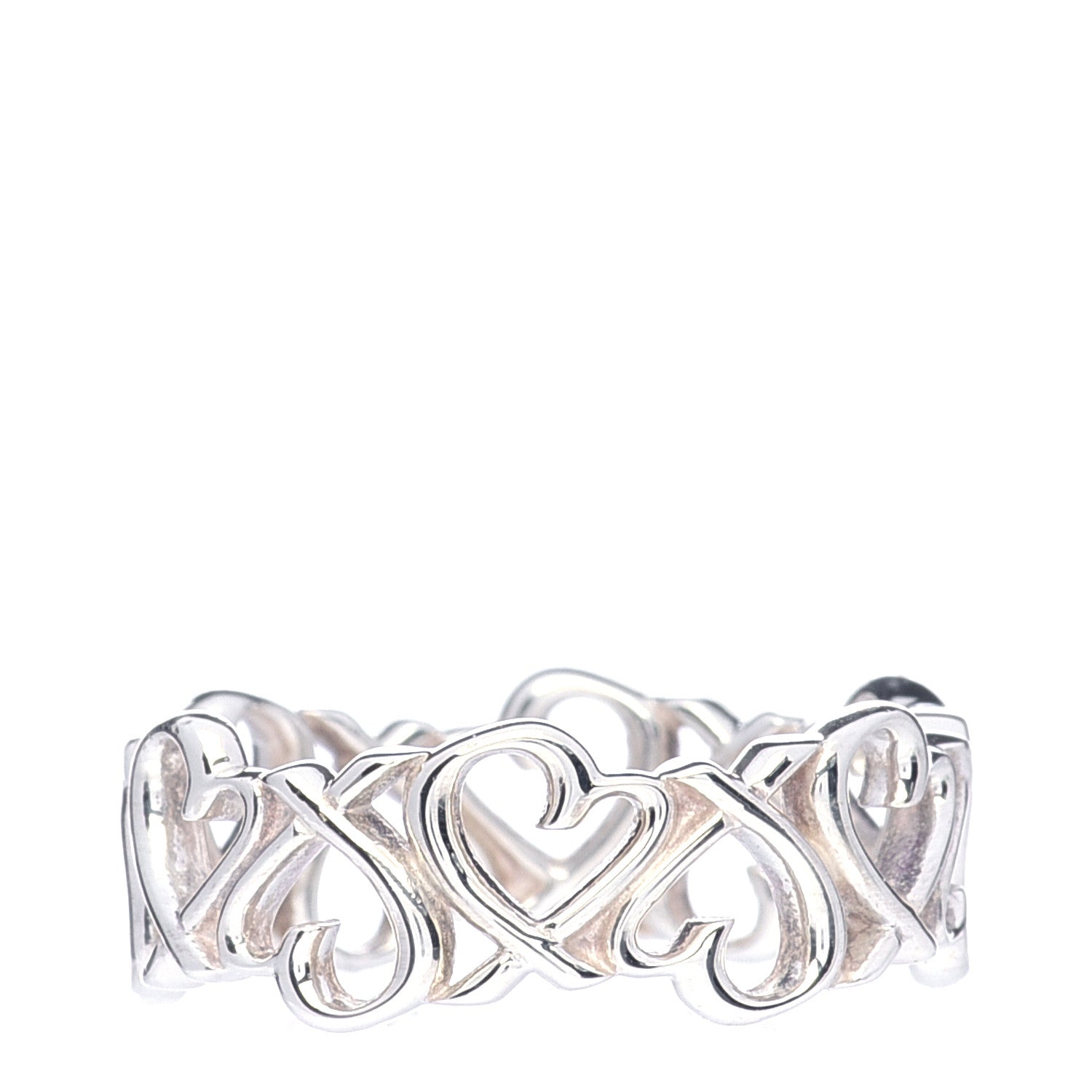 Tiffany Sterling Silver Paloma Picasso Loving Heart Band Ring 54 7 3 of 5