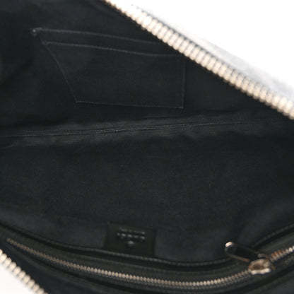 Gucci Soft GG Supreme Monogram Appia Calfskin Web East West Messenger Bag Black Grey 5 of 12