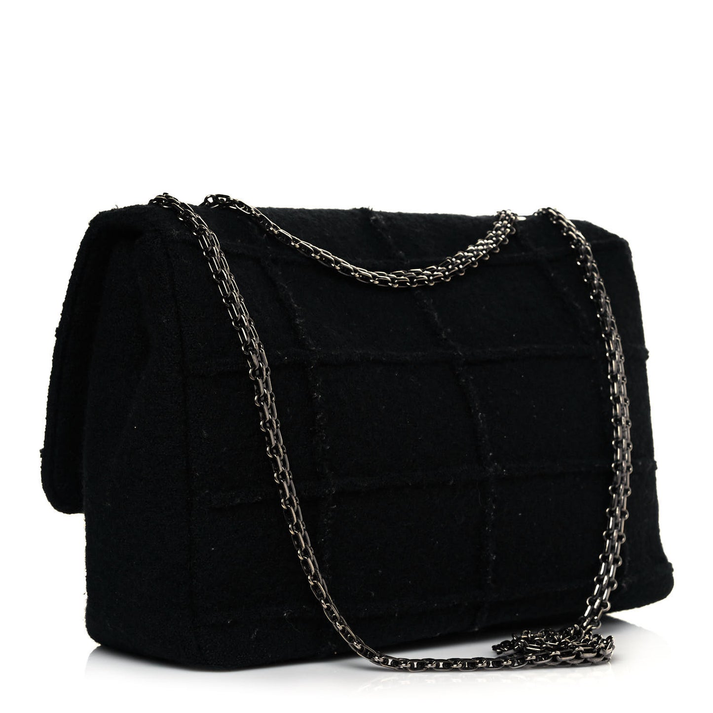 Wool Patchwork Mademoiselle Jumbo Flap Black