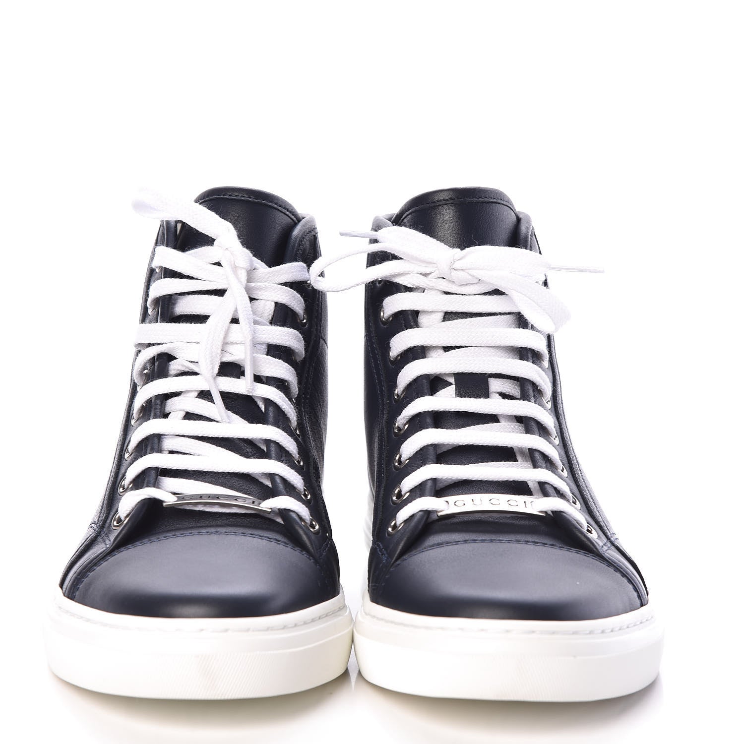 Gucci Calfskin Miro Soft Mens High Top Sneakers 9 Blue 2 of 8