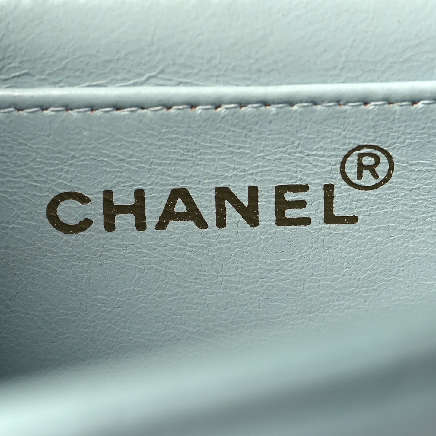 Lambskin Quilted Jumbo Single Flap Light Blue