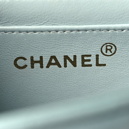 Chanel Lambskin Quilted Jumbo Single Flap Light Blue 6 of 10